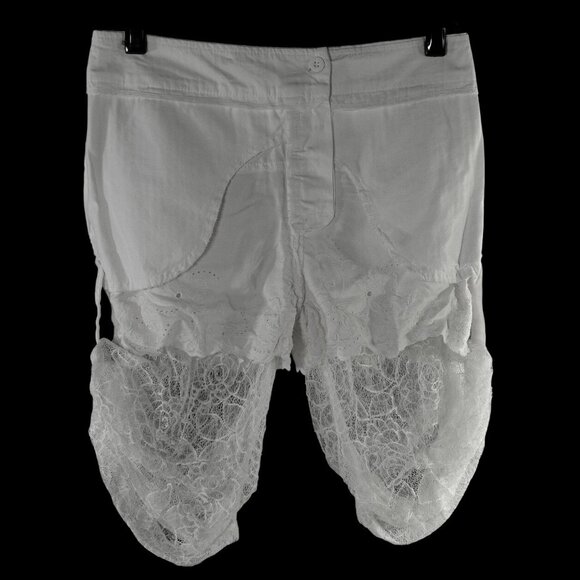 NWOT Patrizia Pepe Firenze Italy Fancy White Lace Shorts Size 40 - Picture 5 of 9